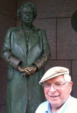Grant Goodman with Eleanor at FDR Memorial in Washington DC, July 3, 2009.