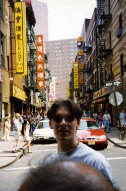 Michael Senften in Chinatown in New York, 2000.