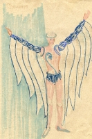 Elle Gilroy's costume rendering for the blue angels.