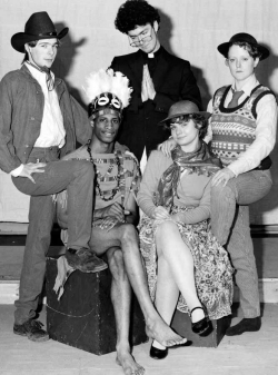Five of the characters from Act Two ("Sammy's Swingles").