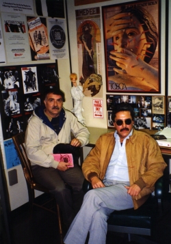 Costa-Rican playwright Daniel Gallegos and David Vargas in Paul's office, 1989.