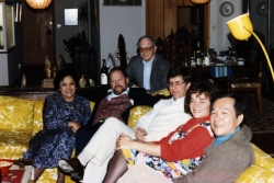 The Landes entertain the Pattons and Paul in their home, mid-1980s.