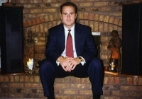 David Scott in family room of Randall Rd. house, mid-1990s.