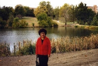 Mom at Potter Lake on the KU campus, mid-1980s.