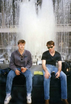 Doyle Haverfield and Mark Knapp at Lincoln Center in NYC, summer of 1990.