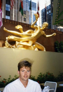 Doyle Haverfield at Rockefeller Plaza in NYC, summer of 1990.