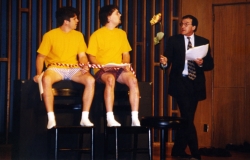 Bill Carpenter, Will Averill and Jim Hartman in the EAT staged reading of Parodies Lost, 1999.