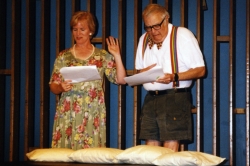 Amy Devitt and Charles Neuringer in the EAT staged reading of Parodies Lost, 1999.