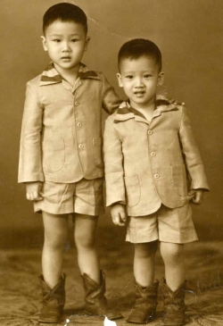 Studio photo of brothers John and Peter, late 1950s.