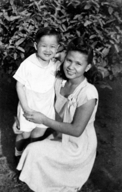Paul with nanny Maring in Luneta Park, 1948.