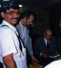 William S. Burroughs with Rich Crank in the green room.