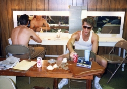 Joe McCauley and Mark Knapp in the dressing room.
