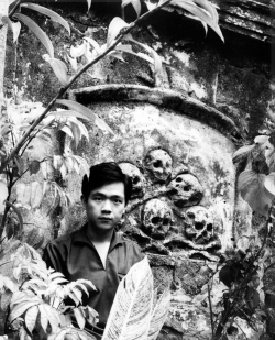 Paul by the catacombs at Paco Cemetery in Manila, mid-1960s.