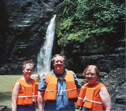 Jane, Bob and Dorice Elliott at Pagsanjan Falls, summer 2004.