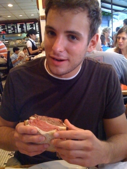 John Volk at Carnegie Deli in NYC, 2008.