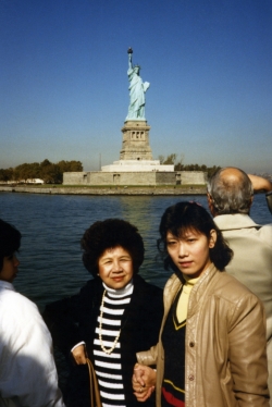 Mom and Debbie on Circle Line in NYC, early 1980s.