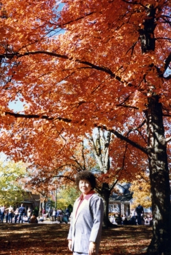 Mom at Maple Leaf Festival in Baldwin, KS, mid-1980s.