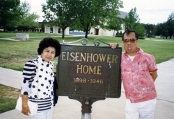 Mom at Eisenhower home in Abilene, KS, mid-1980s.