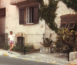Paul outside apartment in Cap d'Antibes, June 1981.