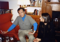 Paul with Sally McNall at party in Jack and Mary Davidson's house, early-1980s.