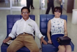 Bert Labog and senior copywriter Milet Leuterio at PAC, 1967.