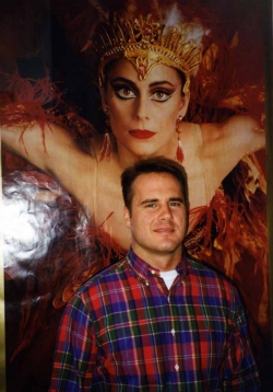 David Scott with street posters in Las Vegas, 1995.