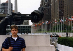 Doyle Haverfield at Rockefeller Plaza in NYC, summer of 1990.
