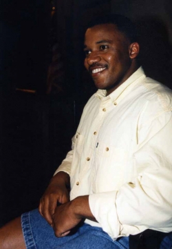 Playwright John Denton, in rehearsal for his play Snakes, 1994.