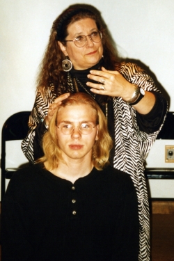 Mike Murphy and Carolyn Doty in the EAT staged reading of The Tragedy of Mariam, 1996.