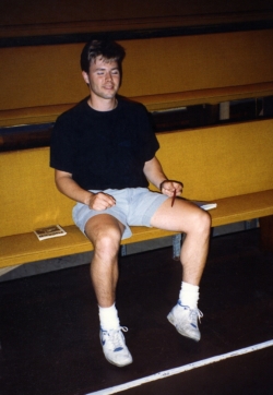 Doyle Haverfield (stage manager) watching a rehearsal, 1989.