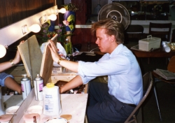 Kevin Stewart (Master Harold) in the dressing room, 1989.