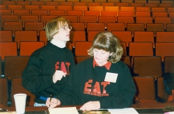 Kaye Miller working on the production of