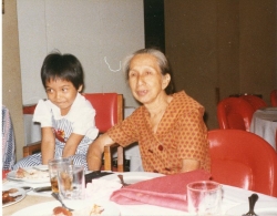 Auntie Diana with Victor's daughter in Manila, circa 1980s.