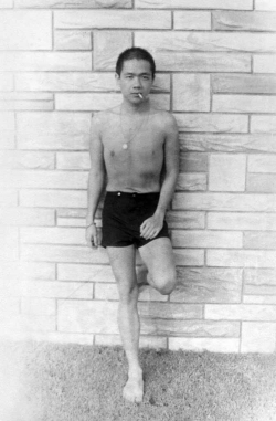 Paul at friend's pool party, early 1960s.