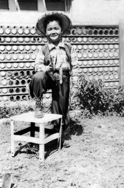 Paul in backyard of house on Florida St. in Malate, early 1950s.