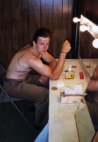 Joe McCauley in the dressing room.
