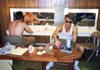 Joe McCauley and Mark Knapp in the dressing room.