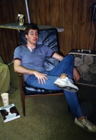 Jay Karnes in the dressing room.
