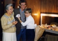Teresa Windheuser, Steve Jensen and Barb Downing in the dressing room.