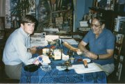Don Dinwiddie in dining room of Ed Ruhe's apartment, mid-1980s.